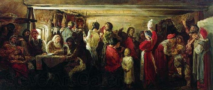 Andrei Ryabushkin Peasant Wedding in the Tambov guberniya Spain oil painting art